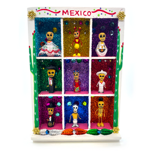 Handmade Mexican Shadow Box Nicho - Viva Mexico!