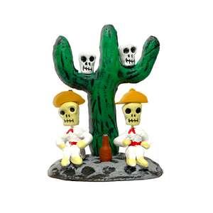 Handmade Mexican Nopal de Muertos Art & Decor Muertolandia.com With Cactus Skulls  