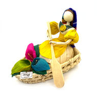 Handmade Mexican Corn Husk Tamal La Chalupa Art & Decor Mexico LA Yellow  