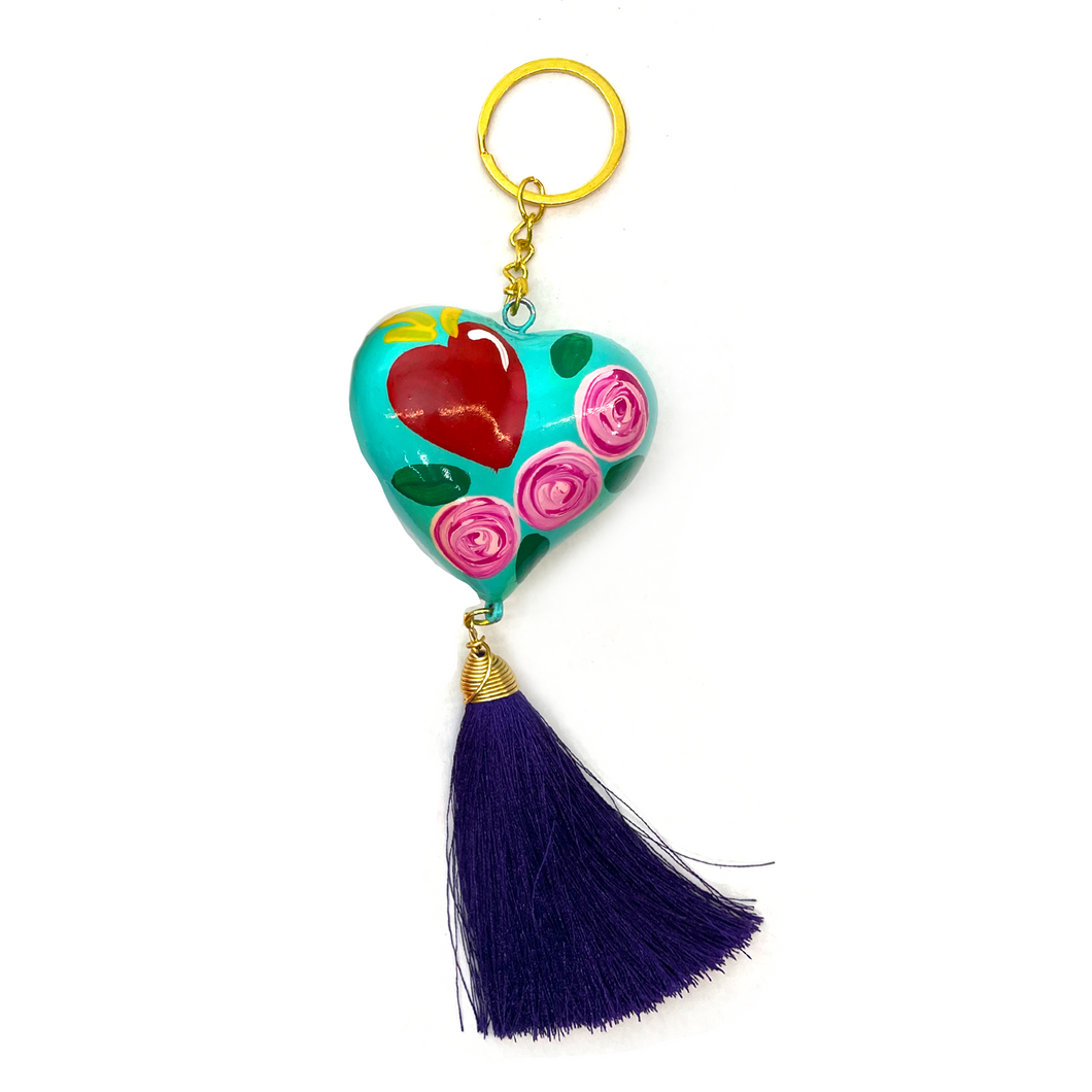 Handmade Heart Keychain Llavero Ornament Keychains Muertolandia.com A - Arandas  