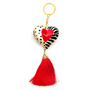 Handmade Heart Keychain Llavero Ornament