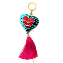 Load image into Gallery viewer, Handmade Heart Keychain Llavero Ornament Keychains Muertolandia.com O - Ocotlán  