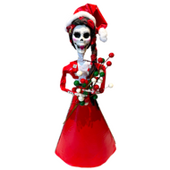 Mexican Handmade Paper Maché - Sra. Santa Claus Catrina Mariachi Navidad Art & Decor Muertolandia.com   