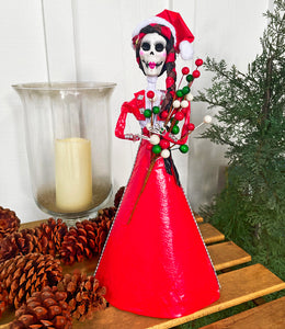 Mexican Handmade Paper Maché - Sra. Santa Claus Catrina Mariachi Navidad