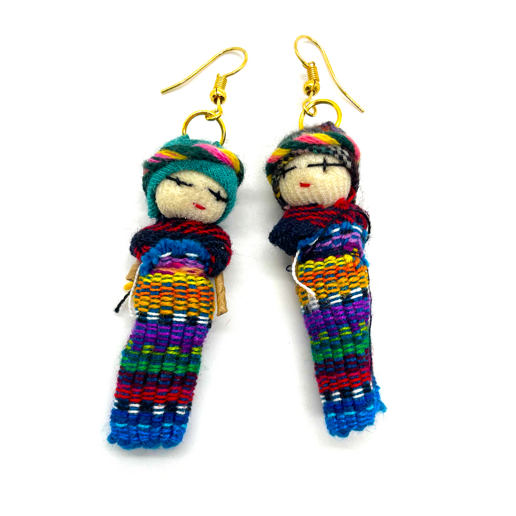 Handmade Mexican Earrings - Worry Doll Muñeca Quitapena