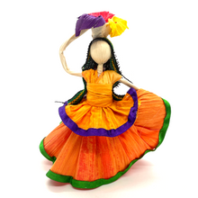 Load image into Gallery viewer, Handmade Mexican Corn Husk Tamal Sra. Florista Doll