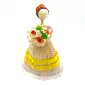 Handmade Mexican Corn Husk Tamal Quinceañera Doll