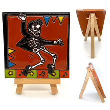 Load image into Gallery viewer, Handmade Clay Tile and Stand - El Veez Rockero