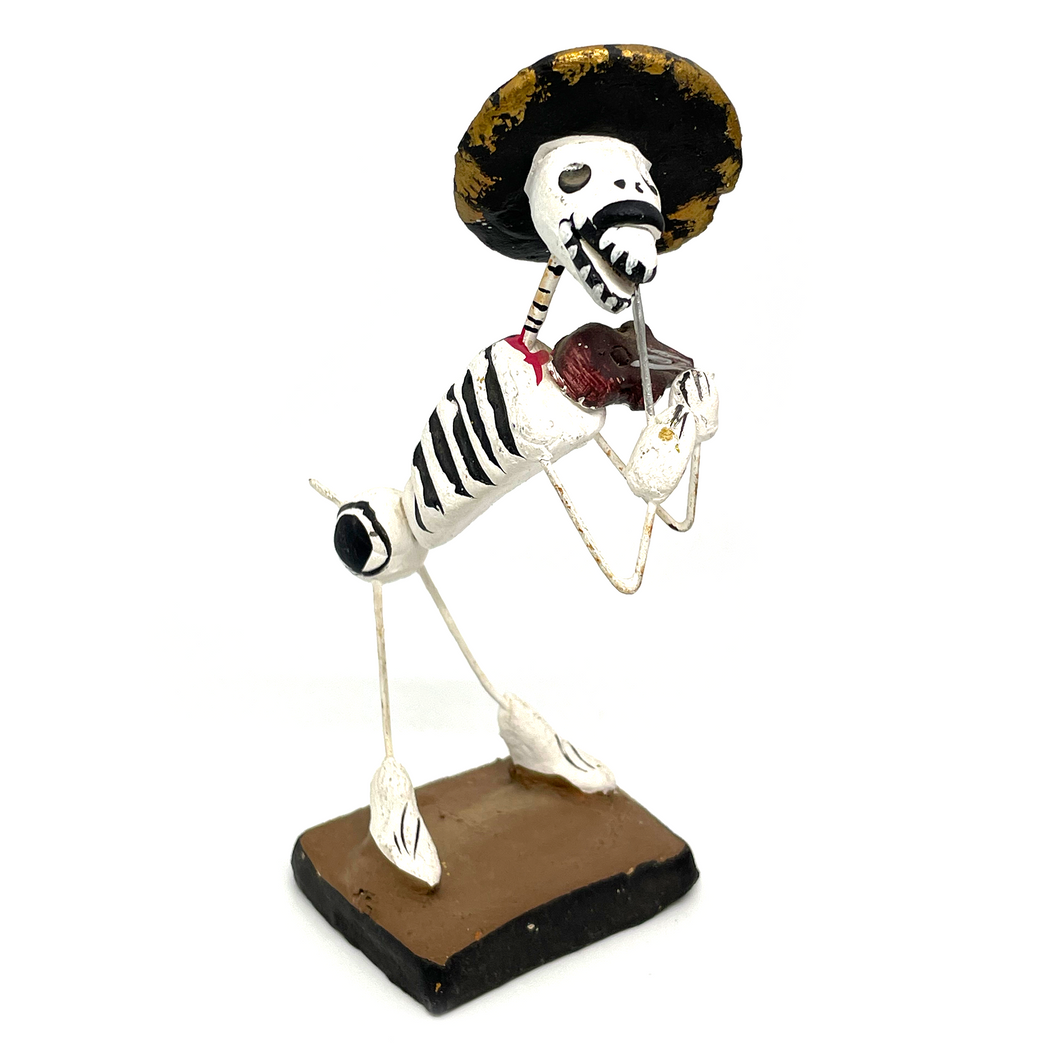 Handmade Mexican Figurine - Tall Dog Mariachi