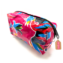 Load image into Gallery viewer, Handmade Mexican Oil Cloth - Cosmetic Bag Magenta
