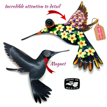 Load image into Gallery viewer, Handmade Mexican Magnet Tin Hummingbird - Colibrí