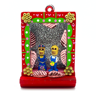 Handmade Shadow Box Nicho - Frida & Diego Shadow Boxes Mexico CC Red Wood Box  