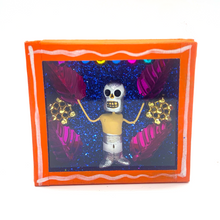 Load image into Gallery viewer, Handmade Square Shadow Box Nicho - Luchadores Lucha Libre, Mexican Wrestlers Magnet
