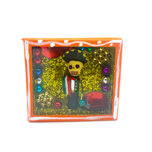 Load image into Gallery viewer, Handmade Square Shadow Box Nicho - Mariachi Magnet