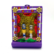 Handmade Shadow Box Nicho - Luchadores Lucha Libre, Mexican Wrestlers Shadow Boxes Mexico CC Lavender Wood Box  