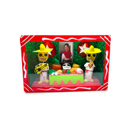 Handmade Window Shadow Box Nicho - Jarochos Ofrenda Shadow Boxes Mexico CC Red  