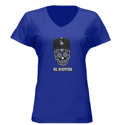 LOS ANGELES DODGERS MEN'S BLUE SUGAR SKULL T-SHIRT